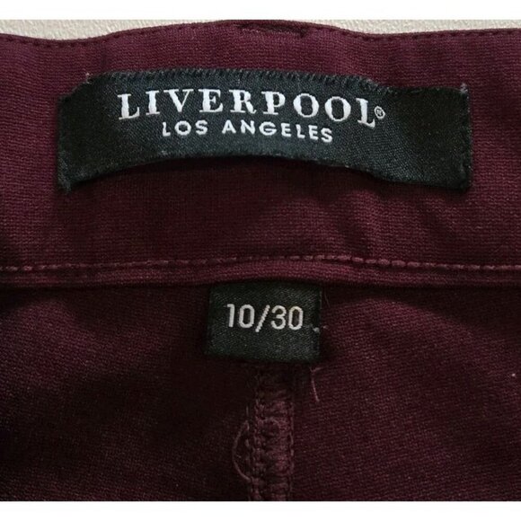 Liverpool Pants Womens 10 Jegging Skinny Maroon Ankle Ruby Port LM2349M42 - Picture 3 of 7
